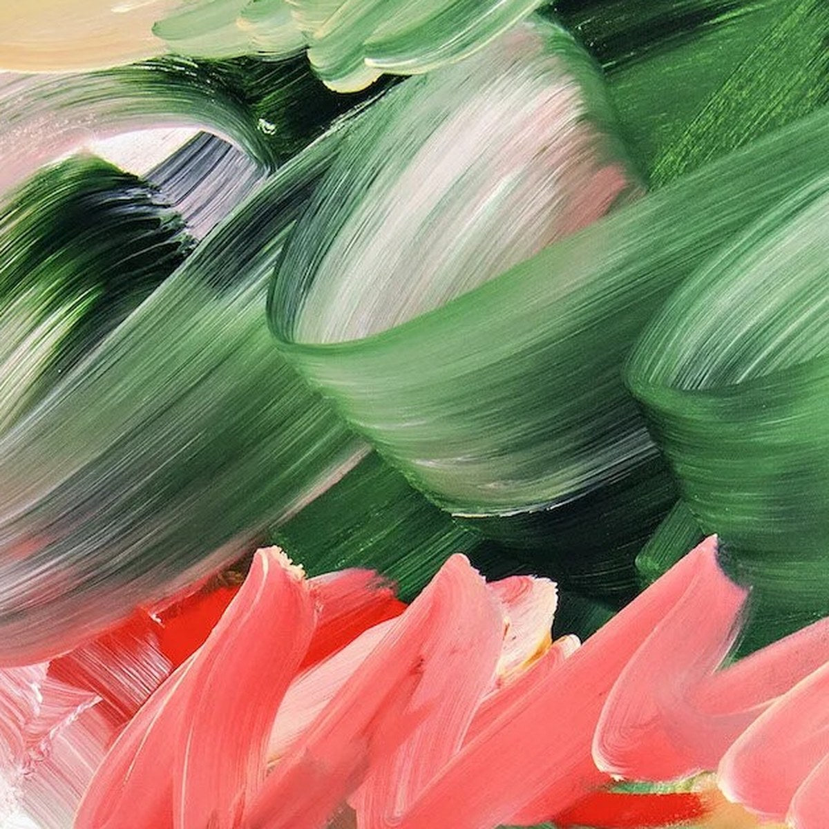 Unscripted, original abstract painting by Joanna Gilbert, close detail of the brushwork
