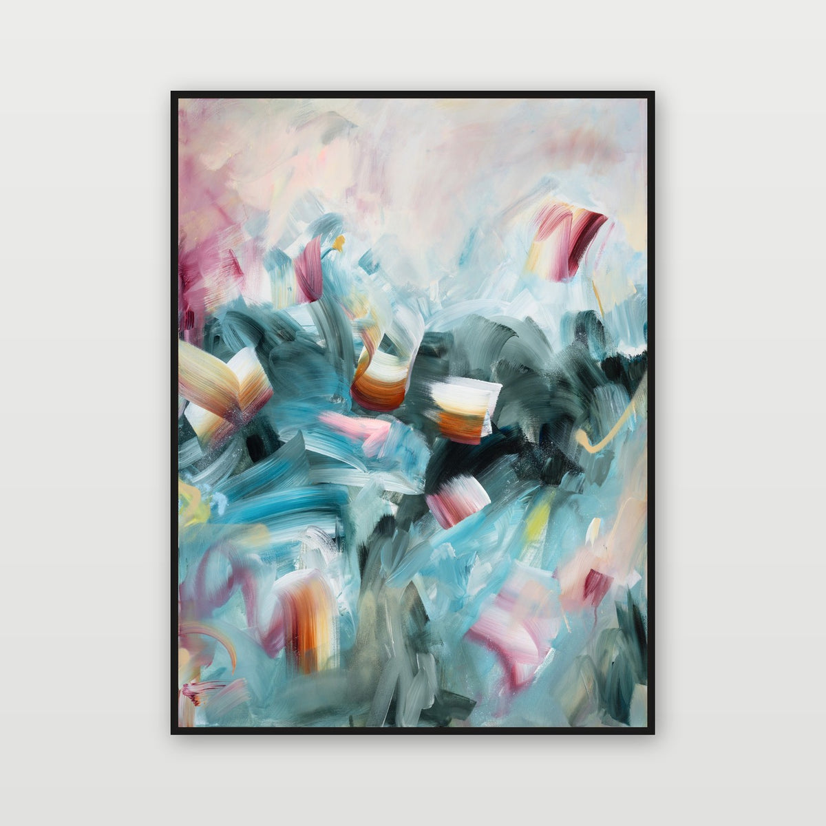 Where the Water Meets the Sky 1 by Joanna Gilbert, shown in a black float frame