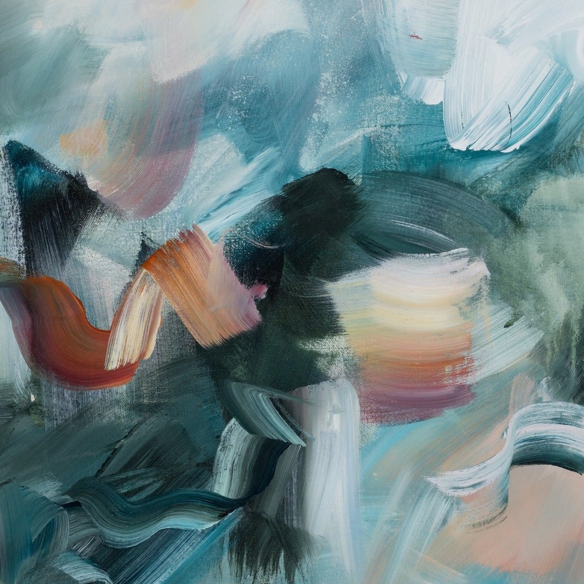 Where the Water Meets the Sky 2, close detail of the brushwork
