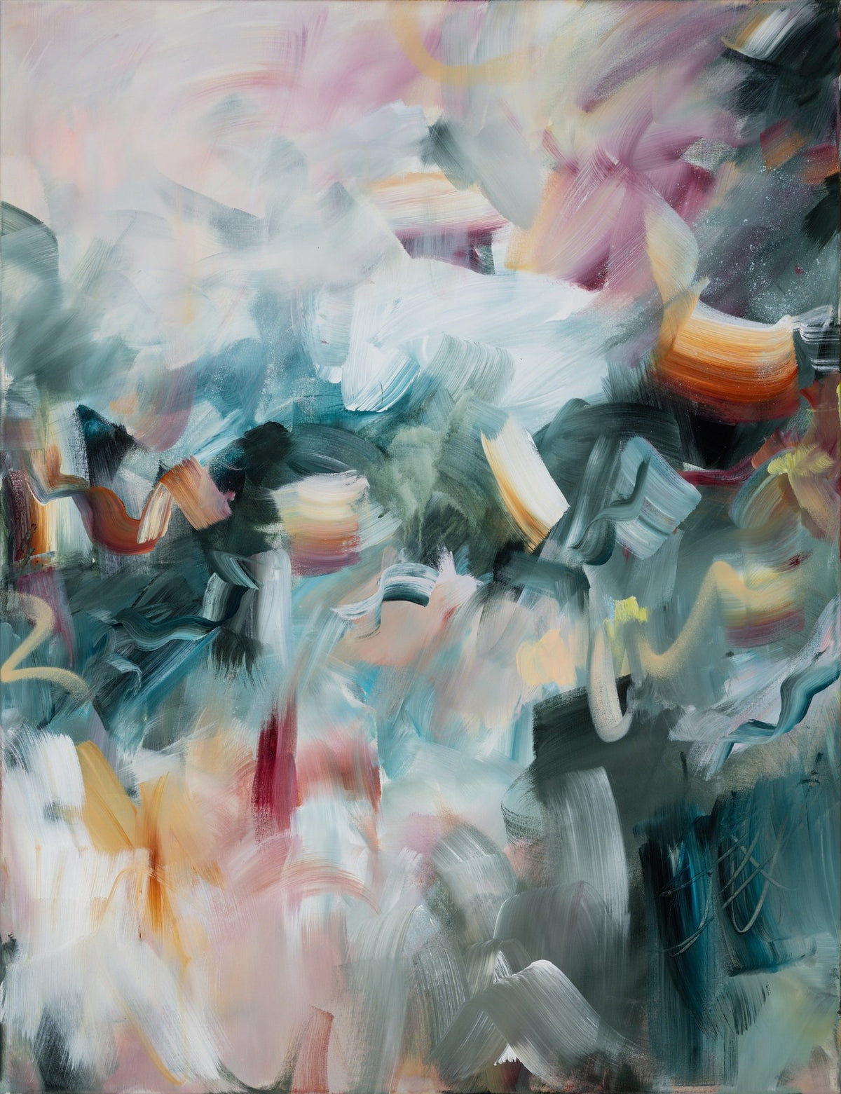 Where the Water Meets the Sky 2, original abstract painting by Joanna Gilbert, full view of the canvas