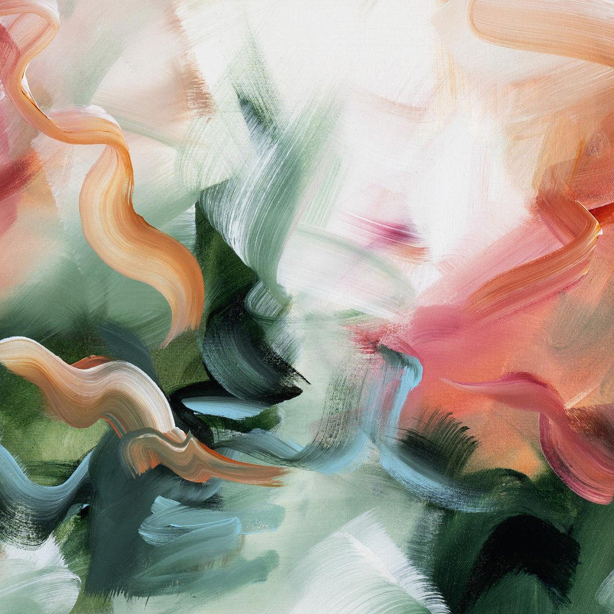Whispers in the Forest 2, original abstract painting by Joanna Gilbert, brushwork detail
