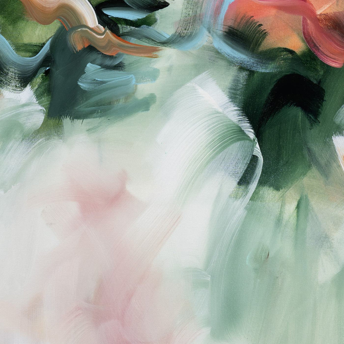 Whispers in the Forest 2, original abstract painting by Joanna Gilbert, detail of colour and texture