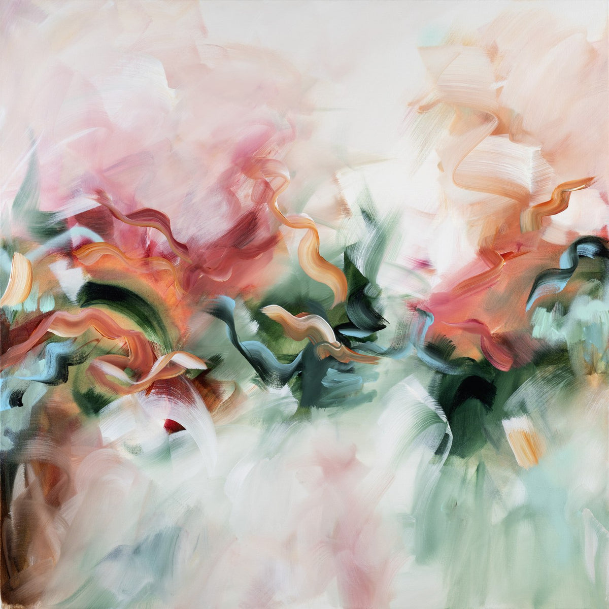Whispers in the Forest 2, original abstract painting by Joanna Gilbert, full canvas